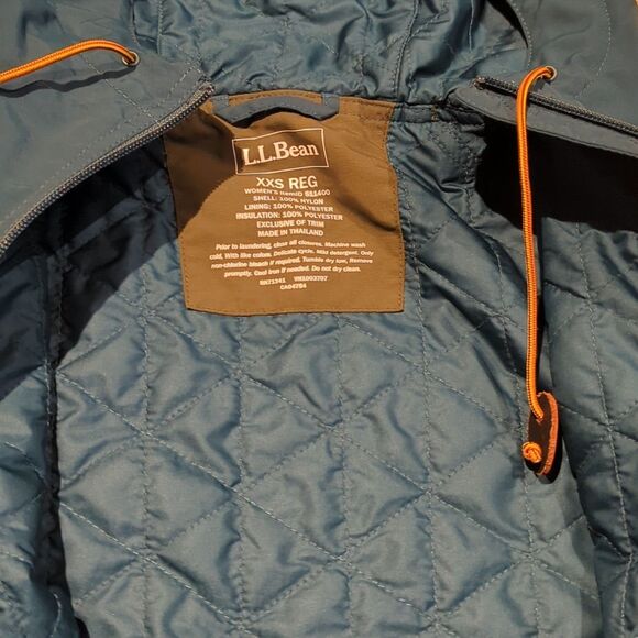 LL Bean Mountain Classic Jacket Womens XXS Blue Green Quilted Lined Full Zip - Picture 4 of 8